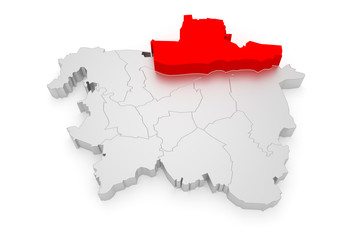 Bothfeld-Vahrenheide, Hannover Bezirke 3D