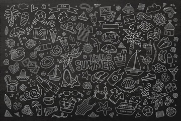 Summer nature symbols and objects