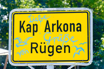 Fototapeta premium Kap Arkona Straßenschild