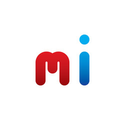 mi logo initial blue and red 