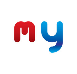 my logo initial blue and red 