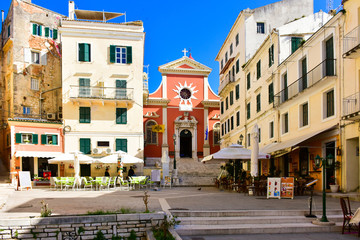 Fototapeta na wymiar Corfu Town main square. Kerkyra island, in the Mediterranean sea