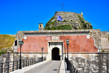 Corfu old fortress dating back to the Veneto (Venetian) period, on the island of Kerkyra, Greece.