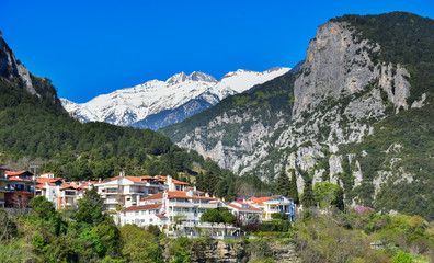 Olymp in Greece mountain and the city around it