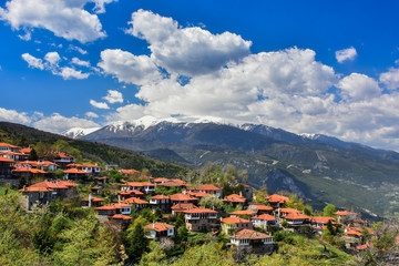 The old city Palaios Panteleiomonas, tourist attraction in Greec