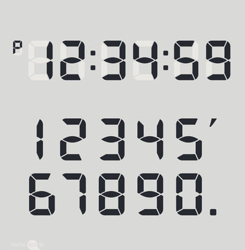 Digital clock & number set