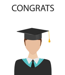 Graduation design over gray background, vector illustration