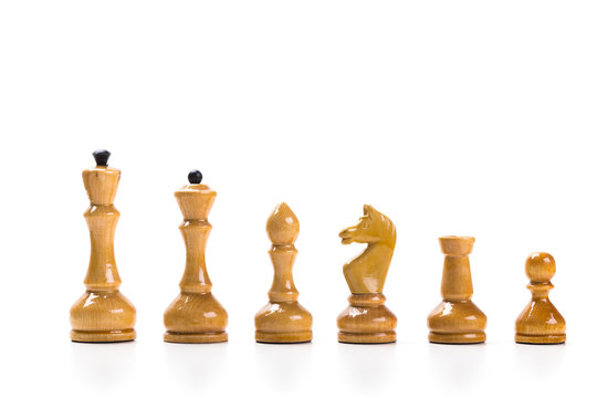 Chess game or chess pieces with white background