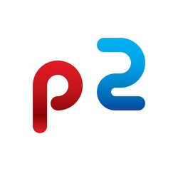 p2 logo initial blue and red 