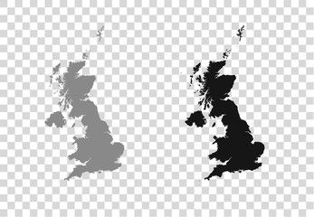 United Kingdom black silhouette. Vector