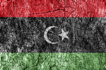 Grudge stone painted Libya flag