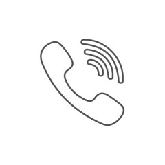 Obraz premium Phone icon in trendy flat style isolated on grey background. Handset icon with waves. Telephone symbol for your design, logo, UI. Vector illustration, EPS10.