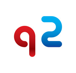 q2 logo initial blue and red 