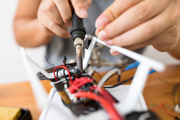 Welding on board of drone