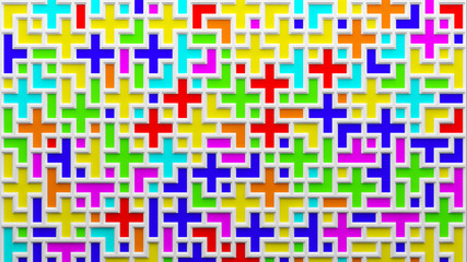 3d render abstract  surface in different color. Background with futuristic polygonal shape.