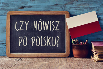question do you speak Polish? written in Polish - obrazy, fototapety, plakaty