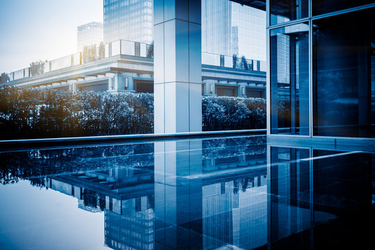 Modern Office Building,blue Toned Image,china.