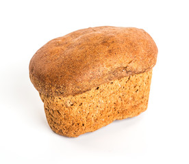Large loaf of bread isolated on white