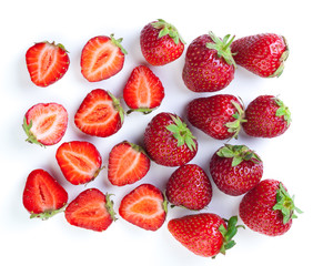 Beautiful strawberries isolated on white