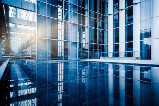 modern office building,blue toned image,china.