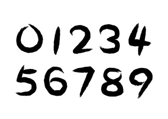 筆文字風の数字 素材イラスト
