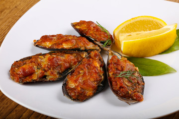 Baked mussels