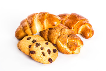Fresh croissant on a white background