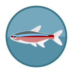 Neon fish icon