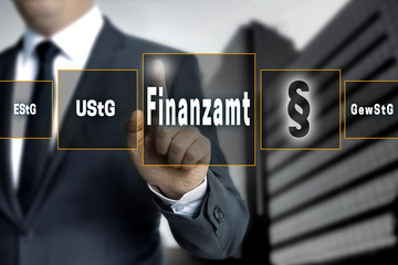 Finanzamt touchscreen konzept hintergrund