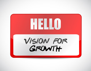 vision for growth name tag sign business concept
