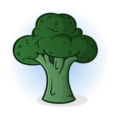 Broccoli Cartoon Illustration