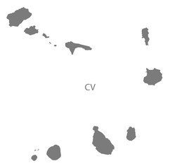 Cape Verde Map grey