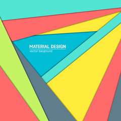 Vector material design background. Abstract creative concept layout template. For web and mobile app, paper art illustration design. style blank, poster, booklet. Motion wallpaper element. Flat ui