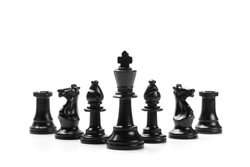 Chess game or chess pieces with white background