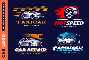 Collection of logos car, taxi service,  wash, repair © sodesignby