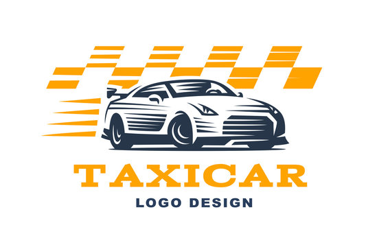 Modern vector taxi cab logo for company.
