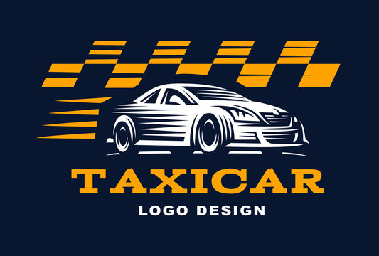 Modern vector taxi cab logo for company.
