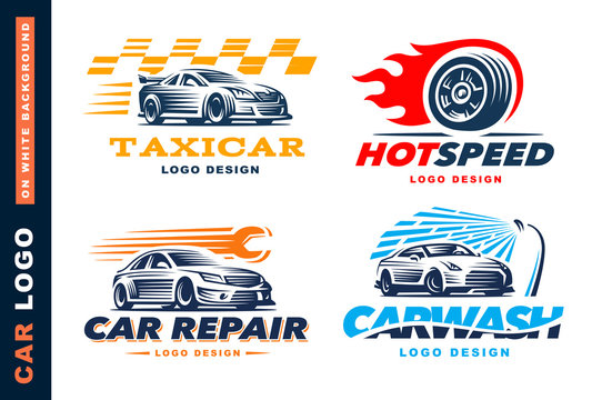 Collection of logos car, taxi service,  wash, repair, Competitions