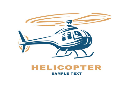 Helicopter logo design illustration