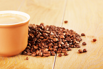 Coffee Cup On Wooden Table