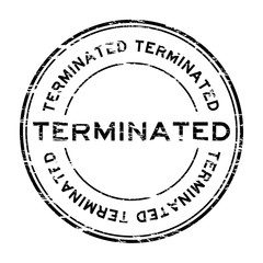 Grunge black round terminate rubber stamp