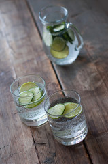 Sassy water. Fresh summer season detox drink.