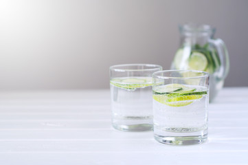 Sassy water. Fresh summer season detox drink.