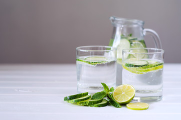 Sassy water. Fresh summer season detox drink.