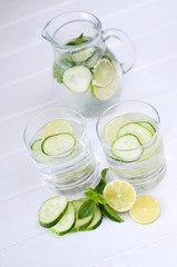 Sassy water. Fresh summer season detox drink.