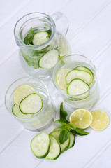 Sassy water. Fresh summer season detox drink.