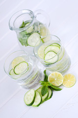 Sassy water. Fresh summer season detox drink.
