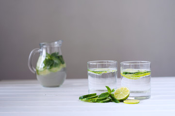 Sassy water. Fresh summer season detox drink.