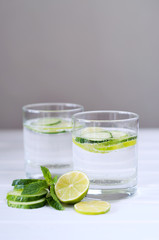 Sassy water. Fresh summer season detox drink.