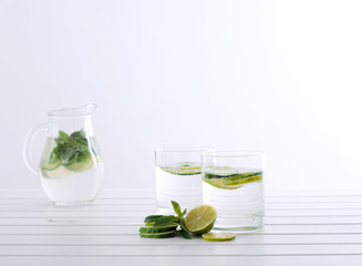 Sassy water. Fresh summer season detox drink.